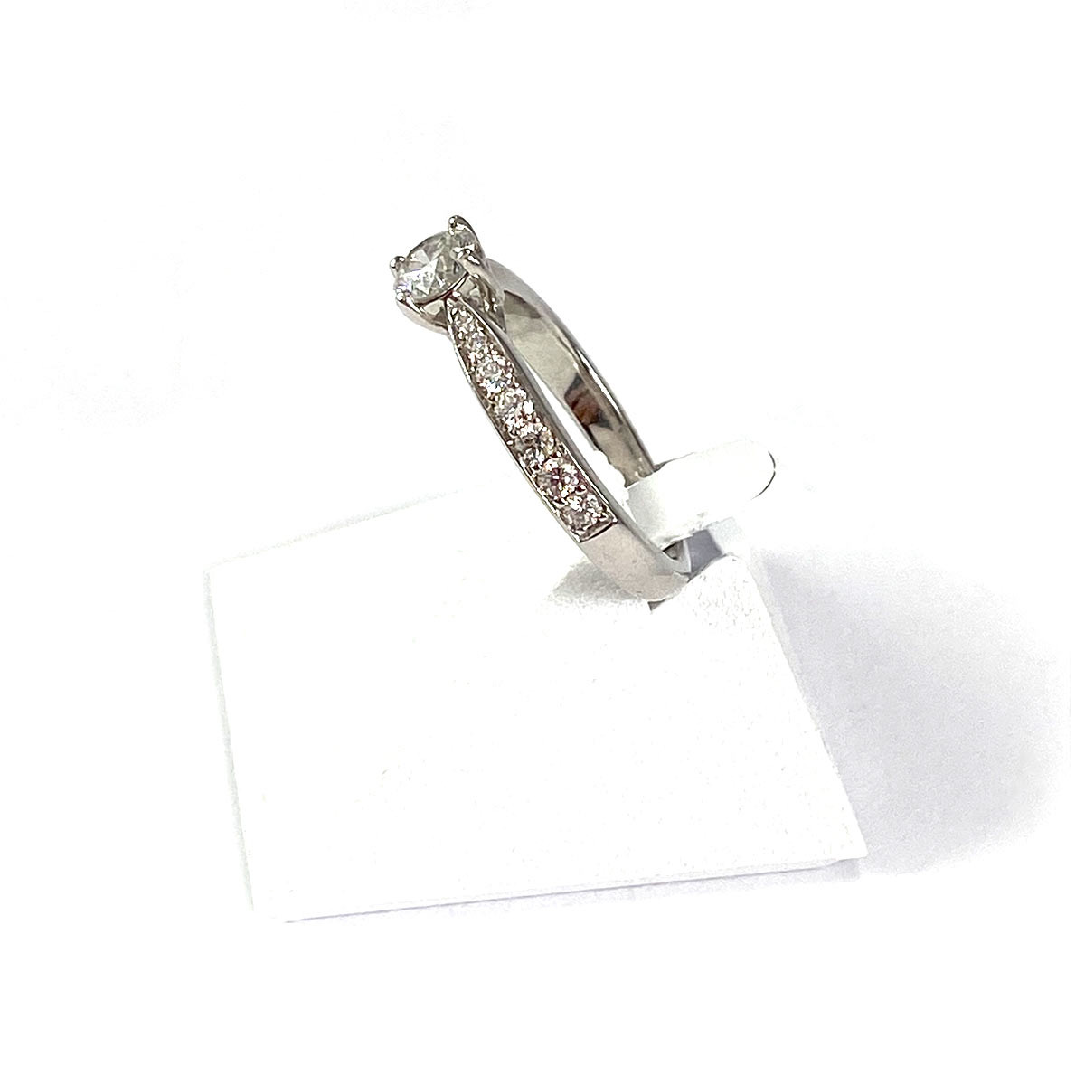 Solitaire d'occasion or 750 blanc diamants