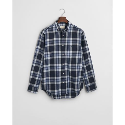 GANT Skotskternet Melange Skjorte, Evening Blue, 3XL