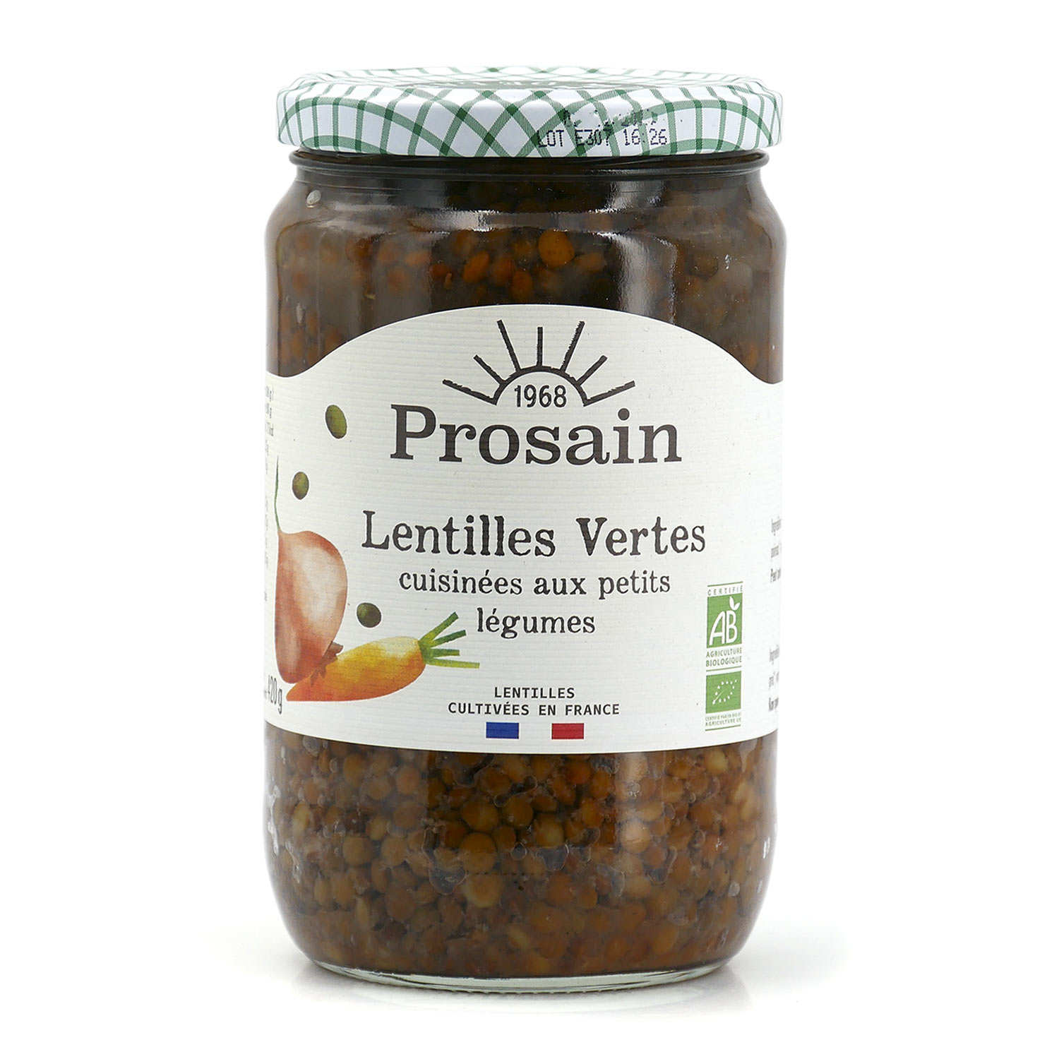 Lentilles vertes bio cuisinées aux petits légumes