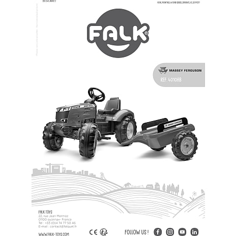 Falk Toys Massey Ferguson traktor med vogn
