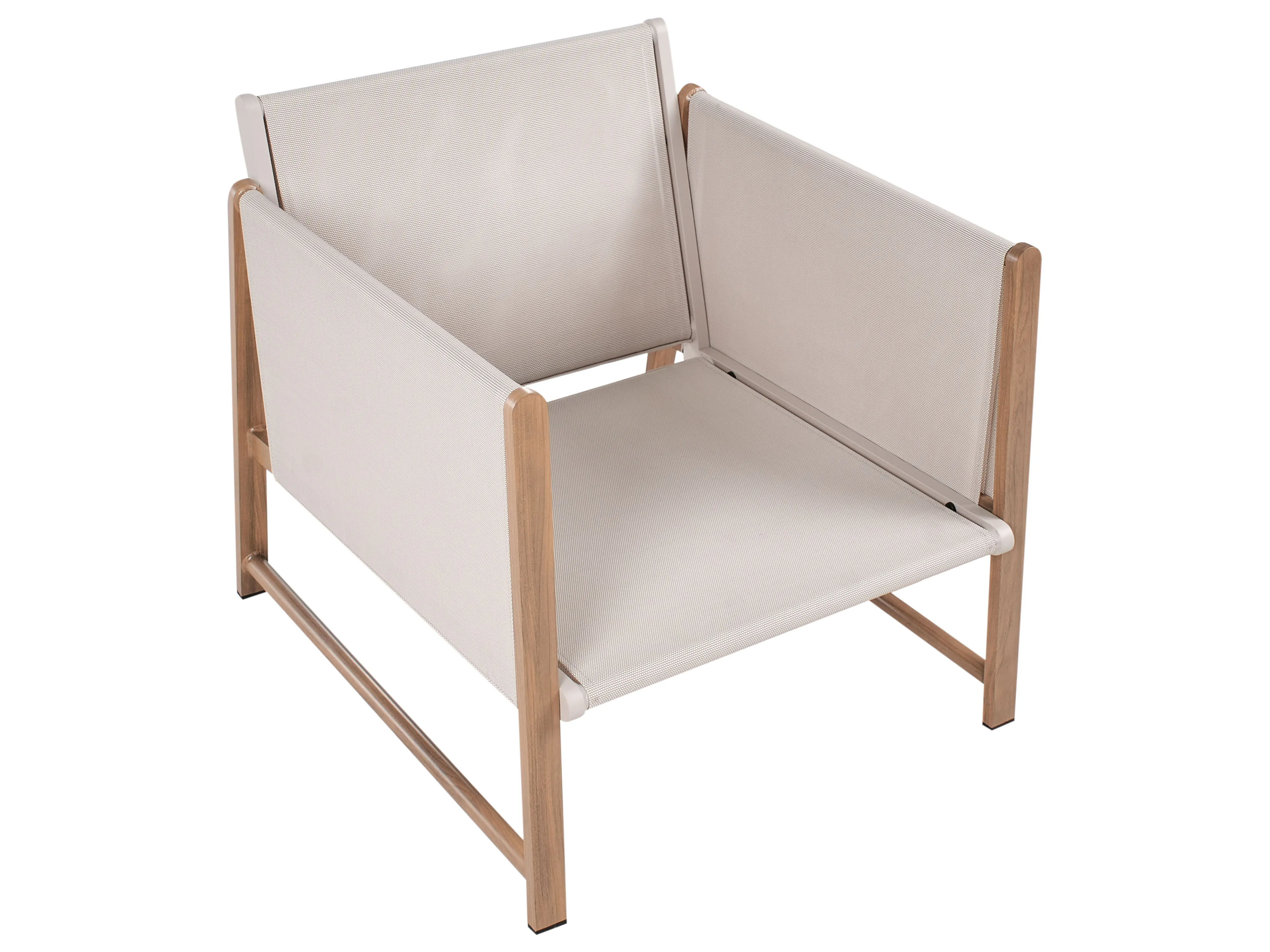 Loungeset met tafel en ottomaan 5-zits NOLA Metaal Lichtbeige