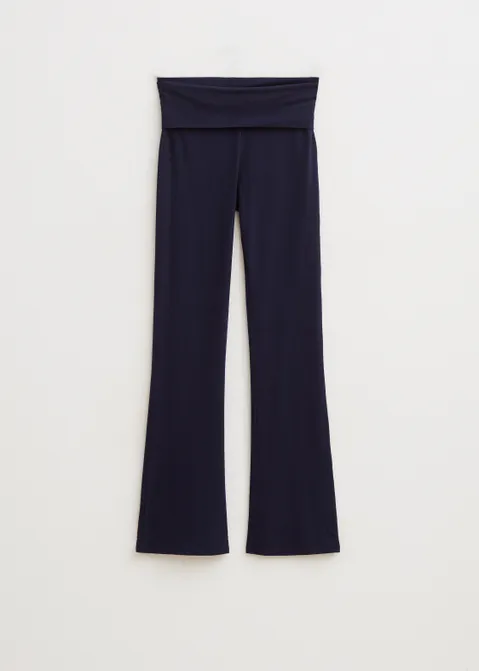 Flare legging met vouwband blauw (BLW.D)
