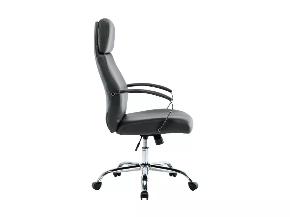 Chaise de bureau - Similicuir & Métal chromé - Gris - Faro XL