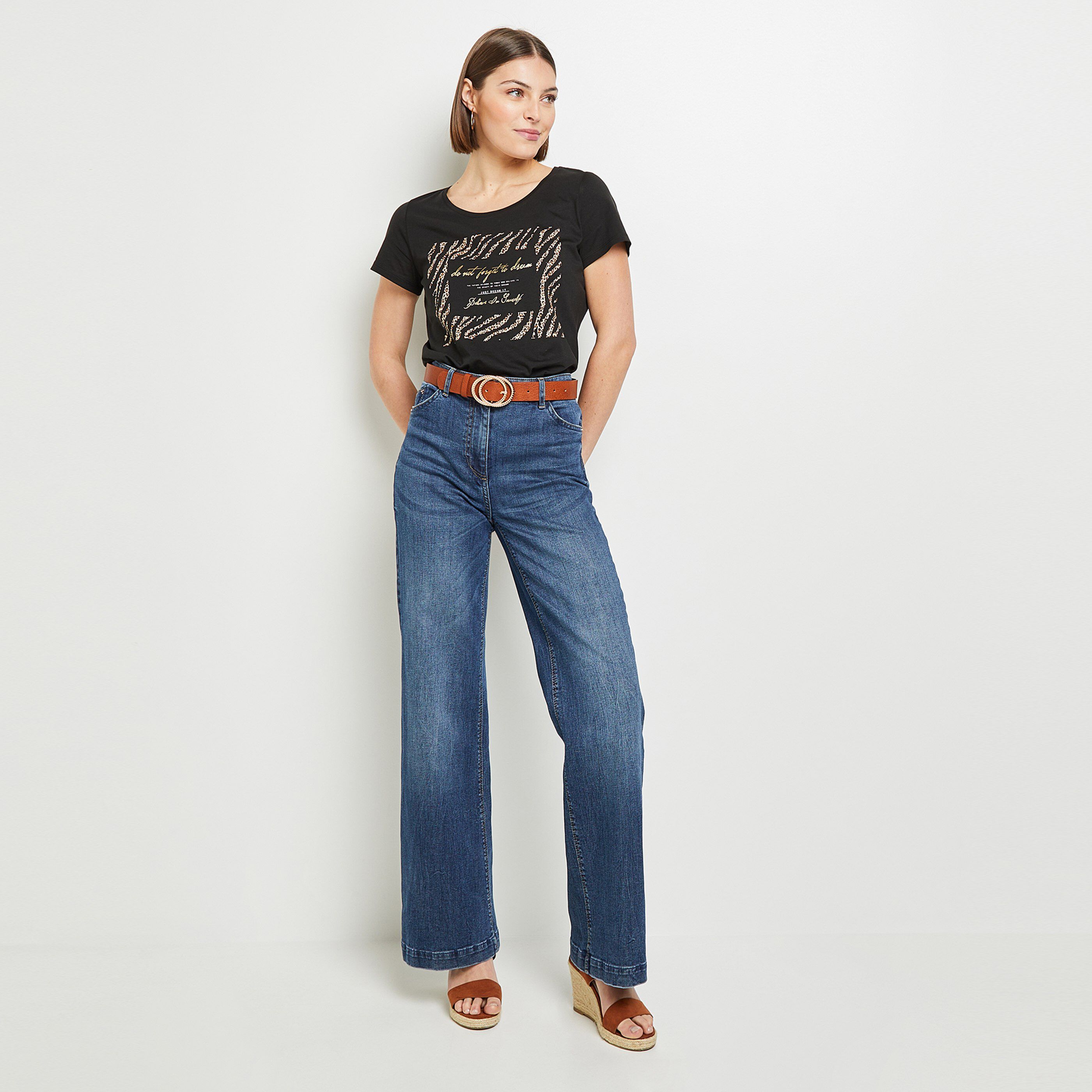 T-shirt imprimé femme - NOIR