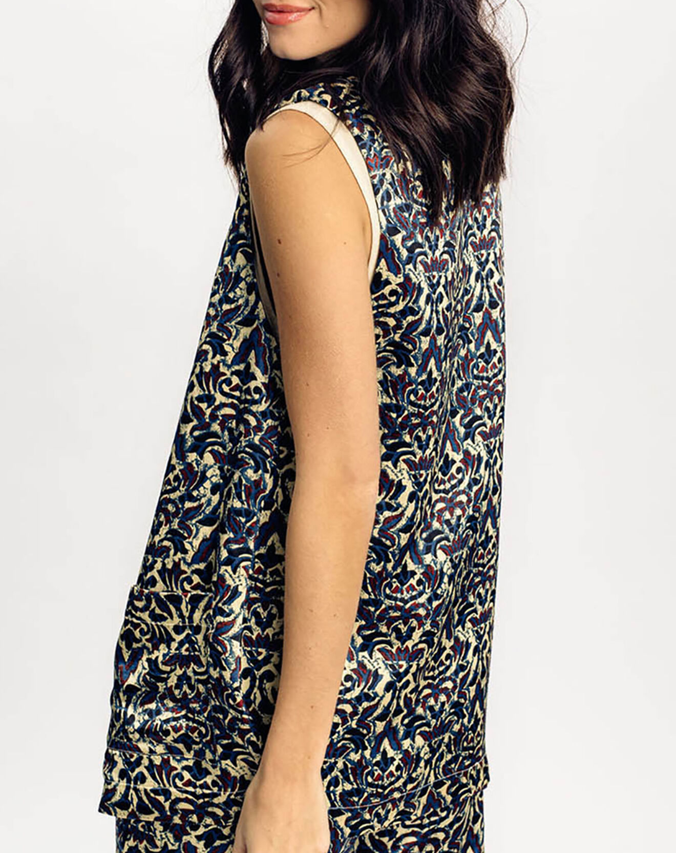 Lauren Vidal Veste Lou imprimée bleu/crème