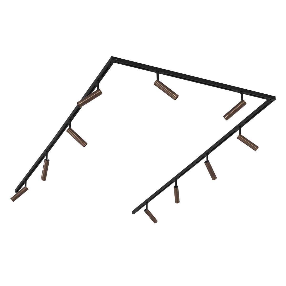 Modern railsysteem met 10 spots donker brons 1-fase - Slimline Uzzy