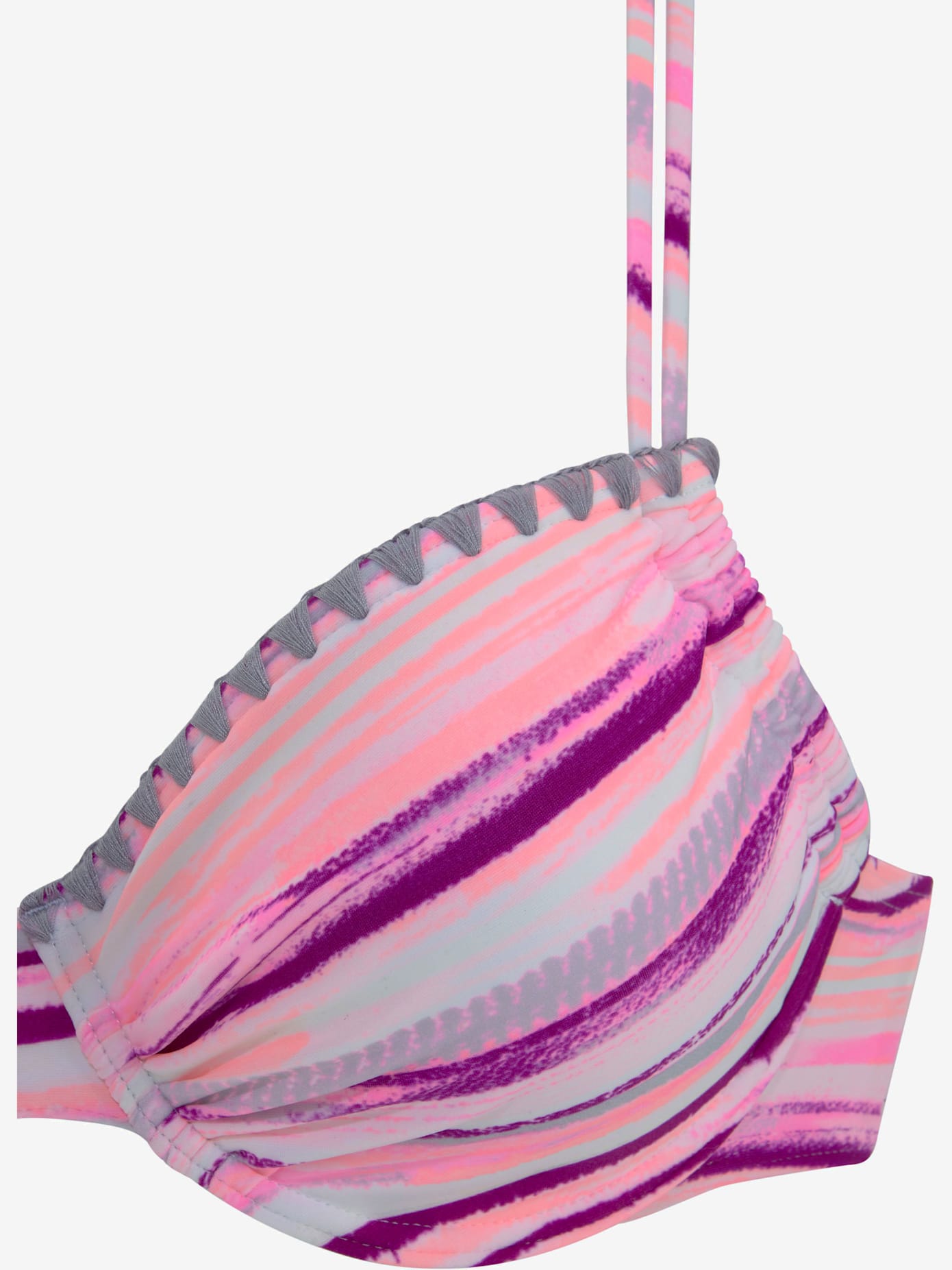 Maillot de bain à armatures design rayé coloré