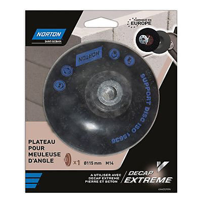 Plateau meuleuse d'angle Decap Extrem matériau Norton Ø115mm