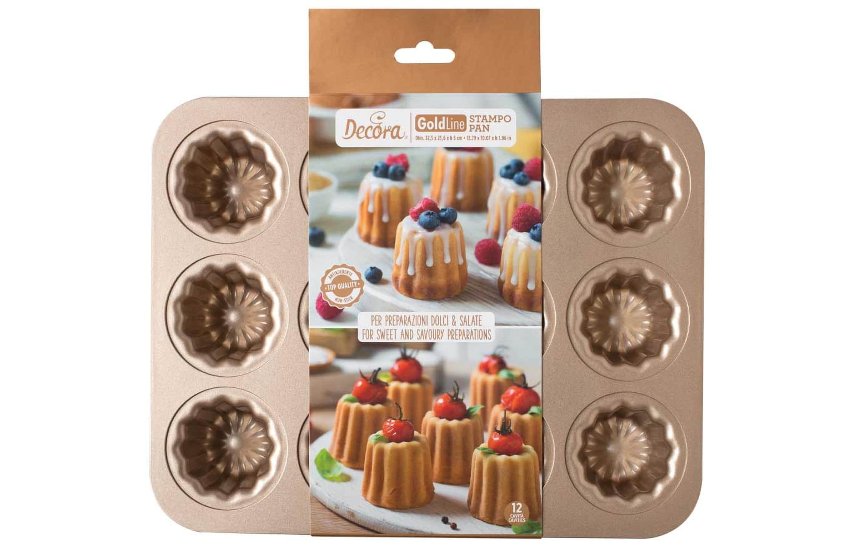 Muffin Backform 12 Mulden, RosegoldBackform für Canneles