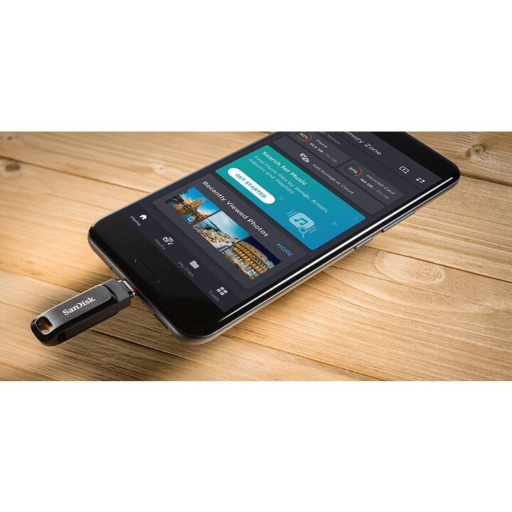 (64GB) Ultra Dual Drive Go USB C / USB 3.1 Speicher Stick Flash Drive 150Mbps (SDDDC3-064G-G46) - Schwarz