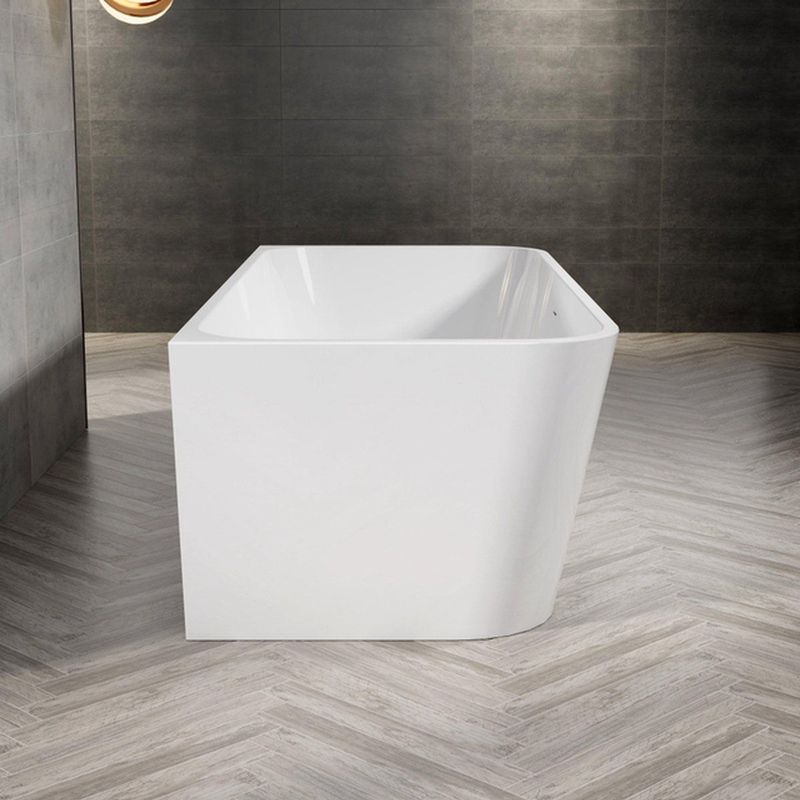 ZEZA - Grand - Half Vrijstaand Bad - Glans Wit - Acryl