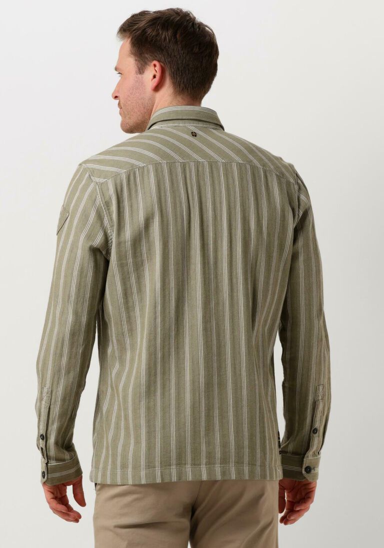 PME LEGEND groene pme legend casual overhemd long sleeve shirt yarn dyed stripe