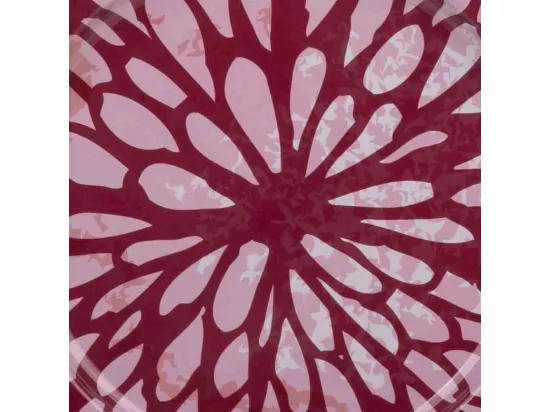 Assiette en métal rouge d33x1,5h