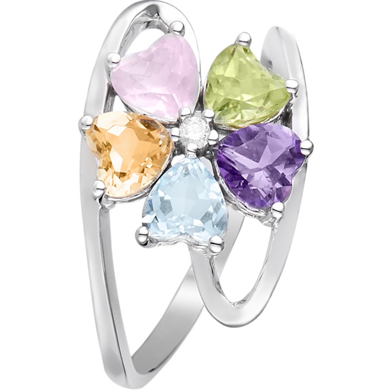 Bague Color Explosion - Or blanc 375/1000 & diamants