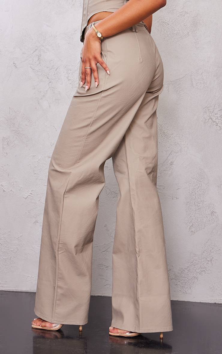 Gris Pierre Pantalon Large En Synthétique Avec Détail Noué Pour Grande Taille