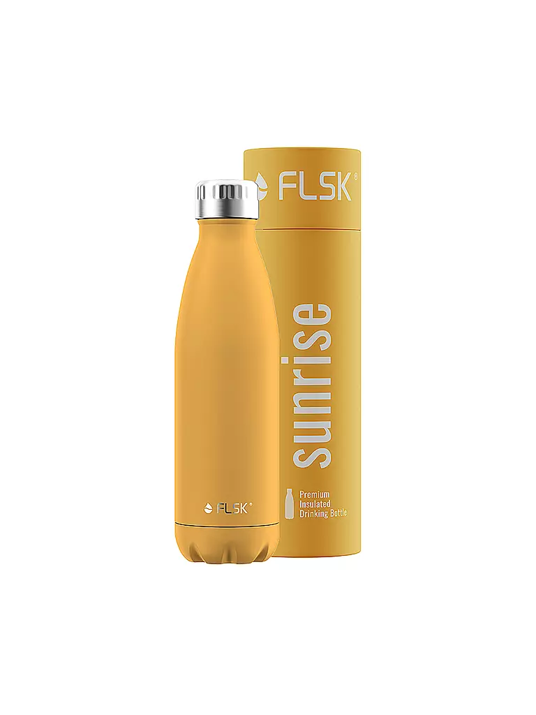 FLSK Isolierflasche - Thermosflasche 0,5l Edelstahl Sunrise gelb