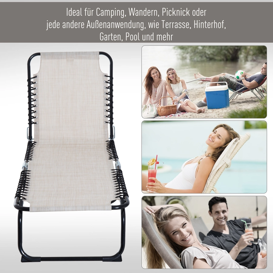 Outsunny Klappliege mit Klappbarkeitsfunktion beige