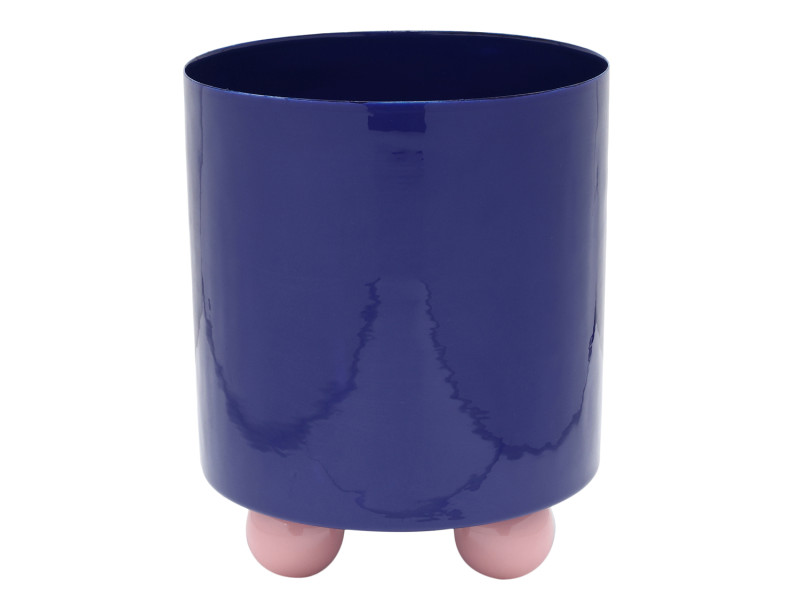 Plant Pot Double Funky Large PT4317BL Cobalt blue & soft pink