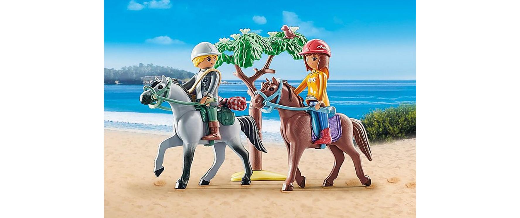 Horses of Waterfall Reitausflug an den Strand 71470Nachhaltiges Pferde-Spielset mit Amelia und Ben
