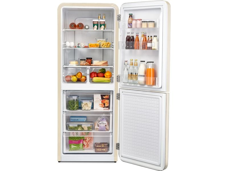 Trisa Kühl-Gefrierkombination Frescolino Classic Creme, Rec Kombigerät mit Kühlschrank und Gefrierschrank