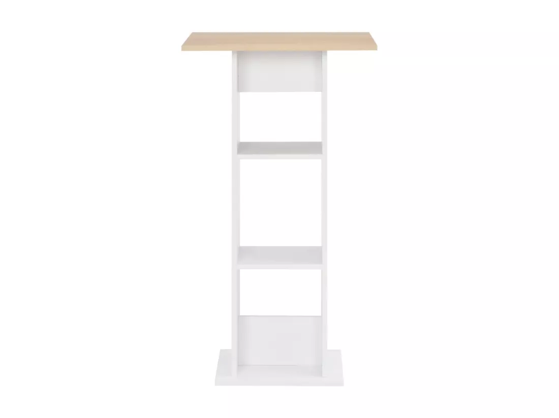 Table de bar Blanc et chêne Sonoma 60x60x110 cm