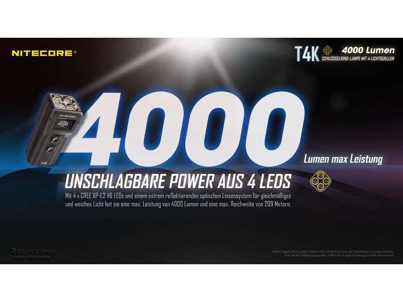 Nitecore Taschenlampe T4K LED-Taschenlampe