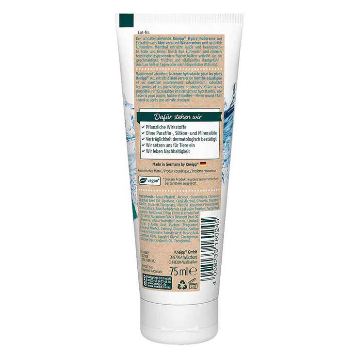 Kneipp Hydro Fußcreme, 75 ml