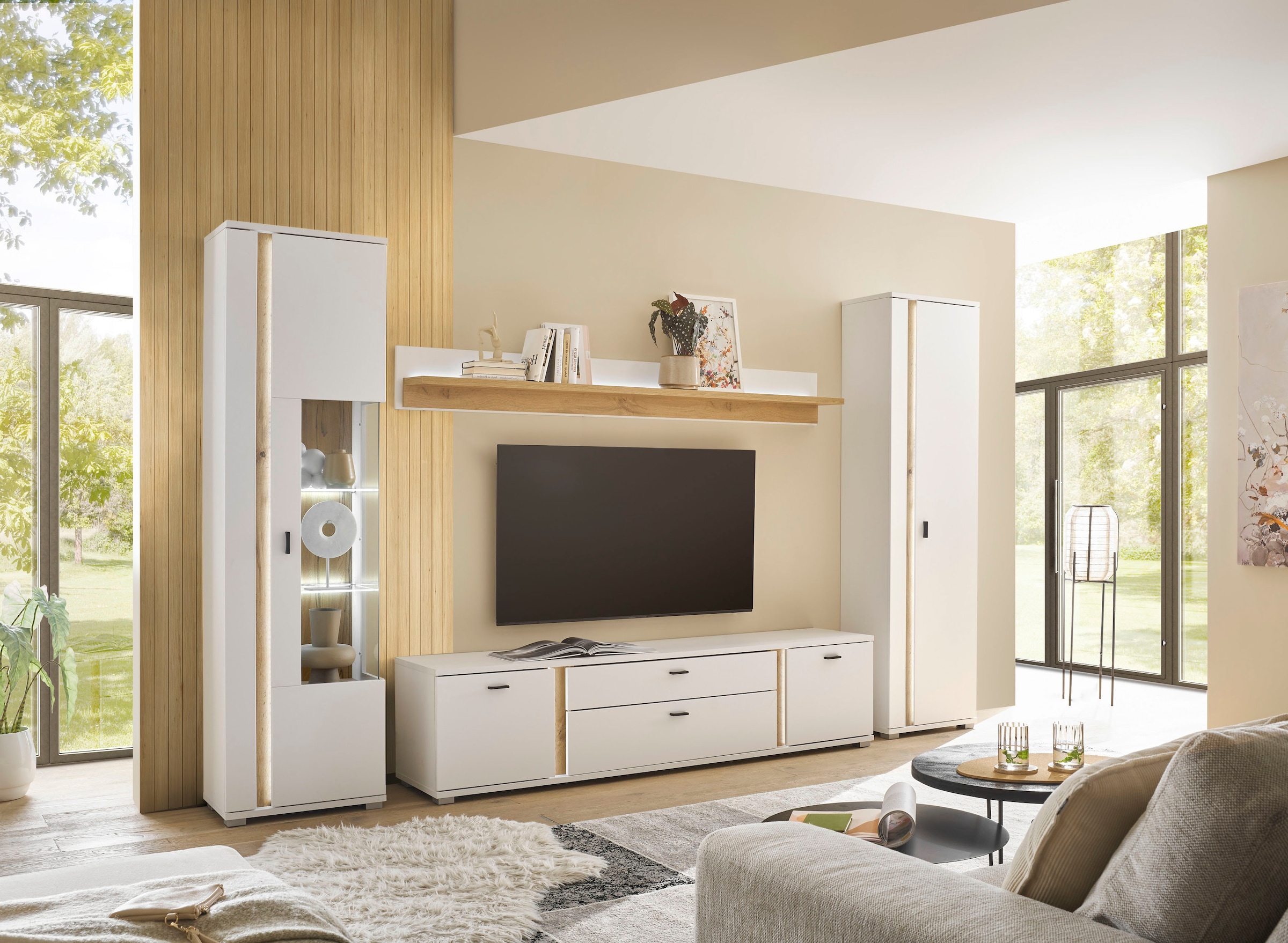 INOSIGN Mehrzweckschrank »LONG ISLAND« 1 Stk. tlg. in moderner Trendfarbe,inklusive senkrechter Beleuchtung,Breite 55 cm