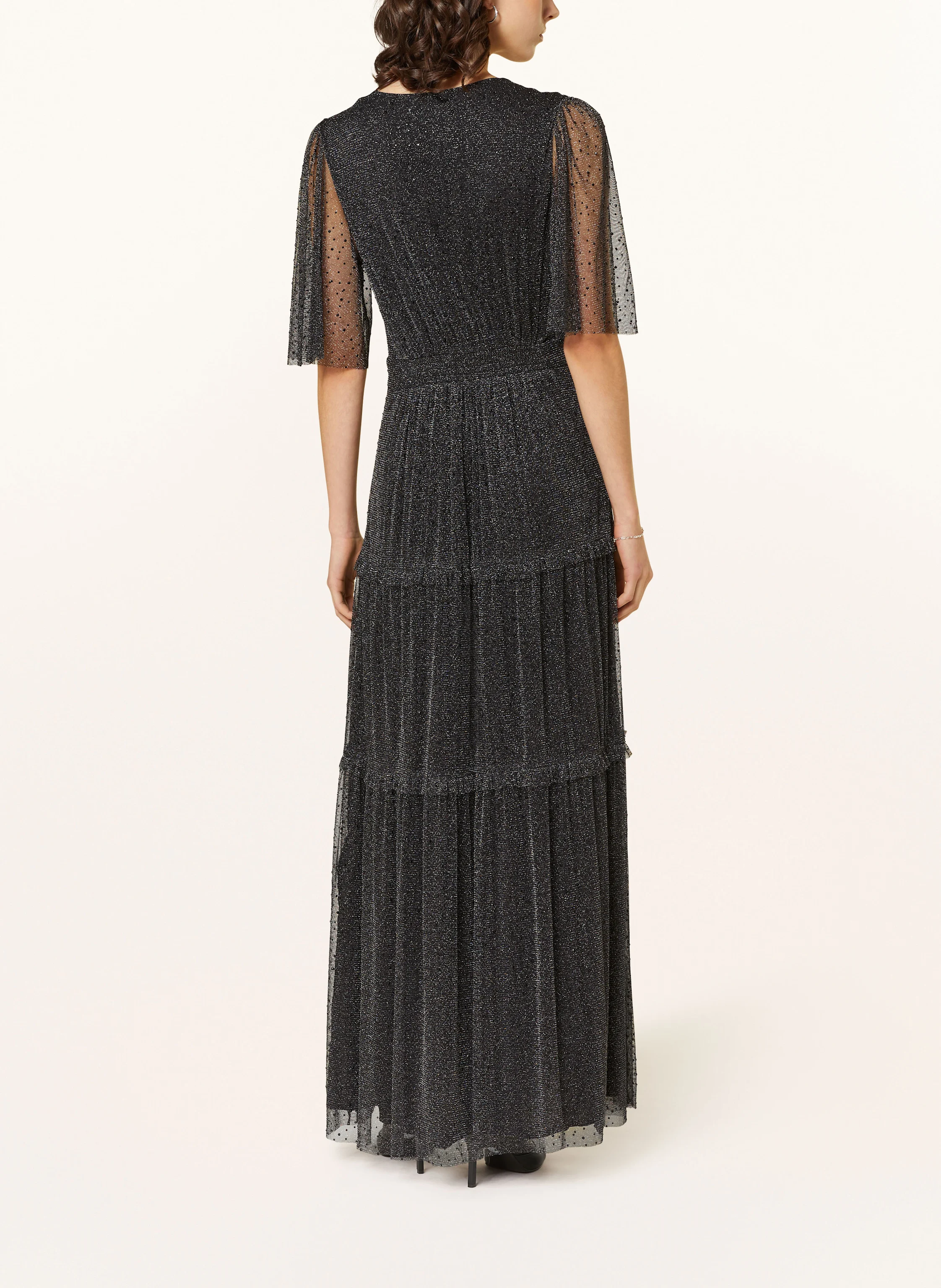 ba&sh Mesh-Kleid mit Glitzergarn und Schmucksteinen