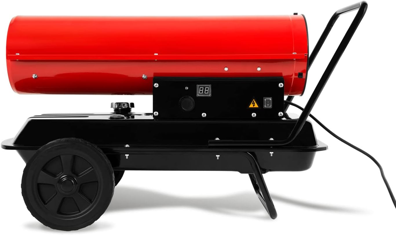 EBERTH Heizkanone 20 kW Direkt, Heizgebläse Diesel/Öl, Thermostat, Luftdurchsatz 450 m³/h, 19 L Tank mit Anzeige, Ölheizgebläse mit Überhitzungsschutz, Flammensicherung, Ölheizung, Dieselkanone