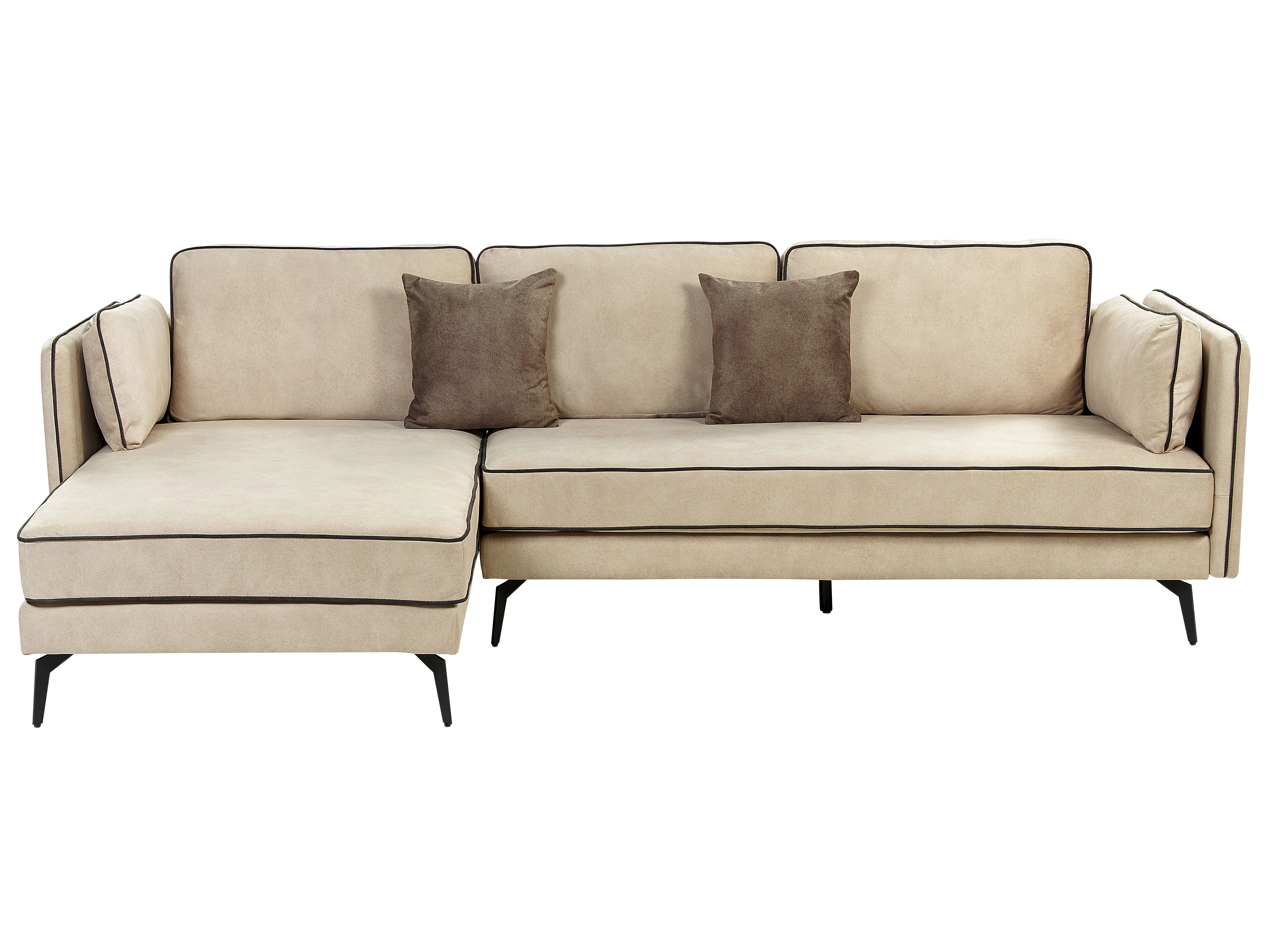 Hoekbank 3-zits ALTAN Fluweel Beige rechtszijdig