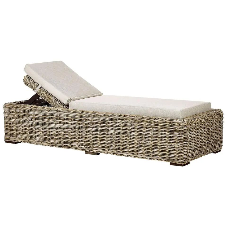 PALESE - Ligstoel - Taupe - Rotan