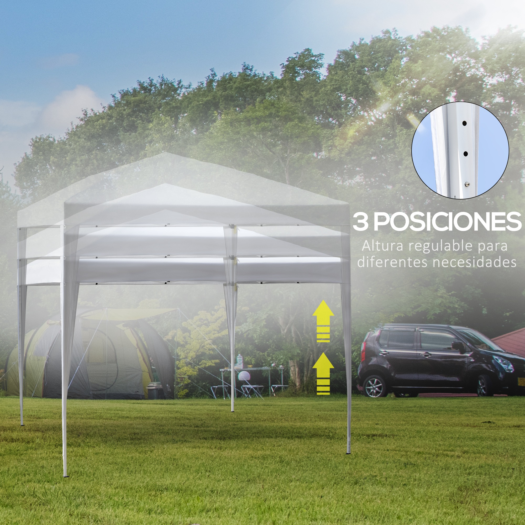 Tenda dobrável Outsunny branca
