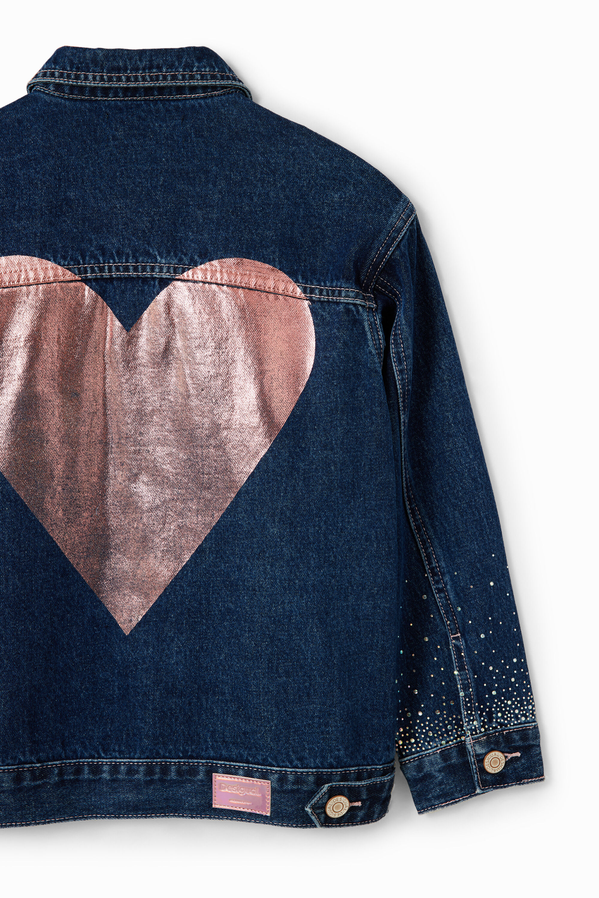 Veste trucker jean cœur