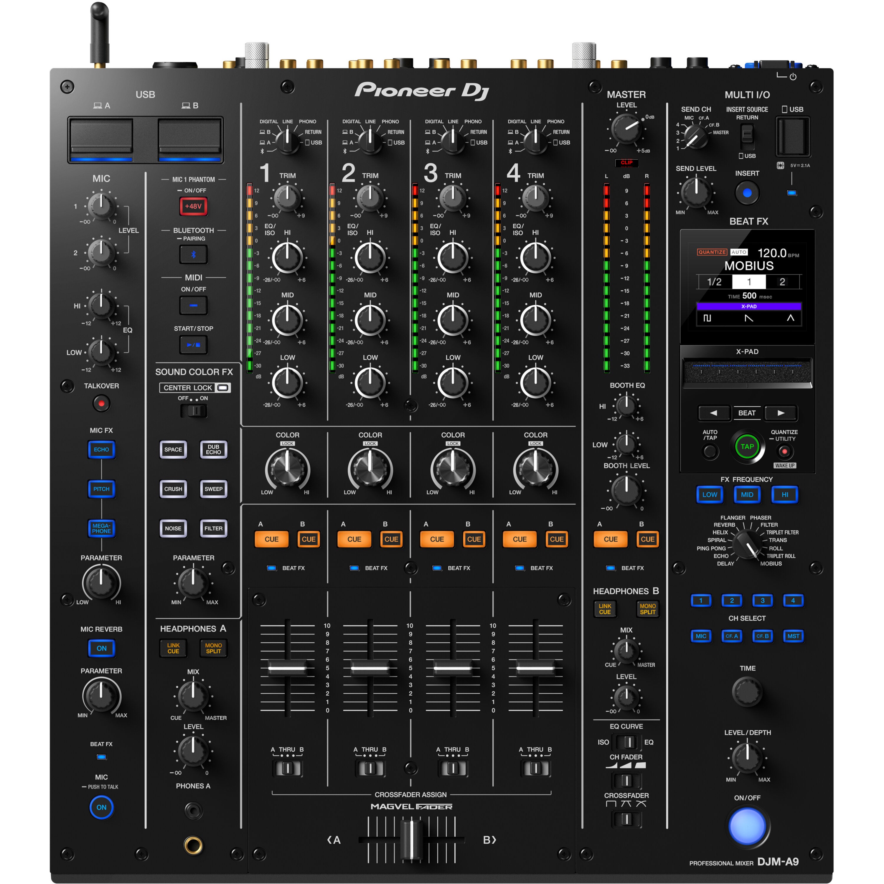 Pioneer DJ DJM-A9 4-kanaals DJ-mixer