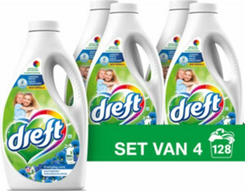 Dreft Vloeibaar Wasmiddel Ochtendfris 4 x 32 Wasbeurten 1,6 liter