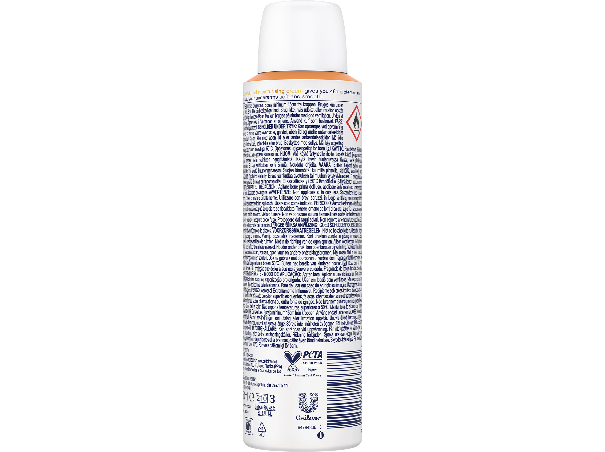 DESODORIZANTE SPRAY DOVE FRUITY FRESH 48H 150ML