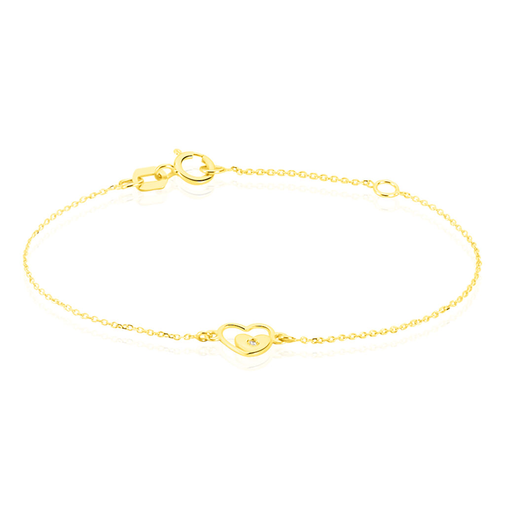 Bracelet Terentille Coeur Or Jaune Oxyde De Zirconium