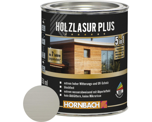 HORNBACH Houtbeits Plus Zilvergrijs 750 ml