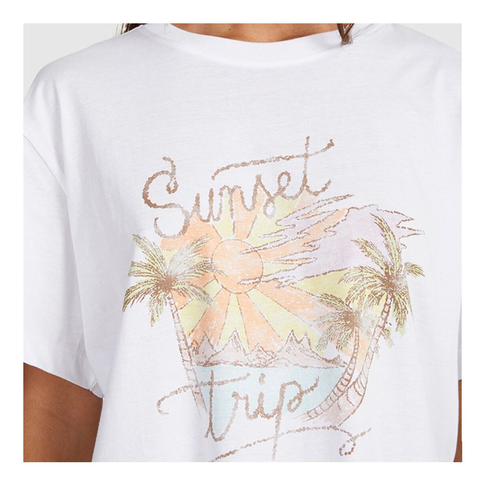 Roxy BACK TO LAND - Tee-shirt Femme bright white