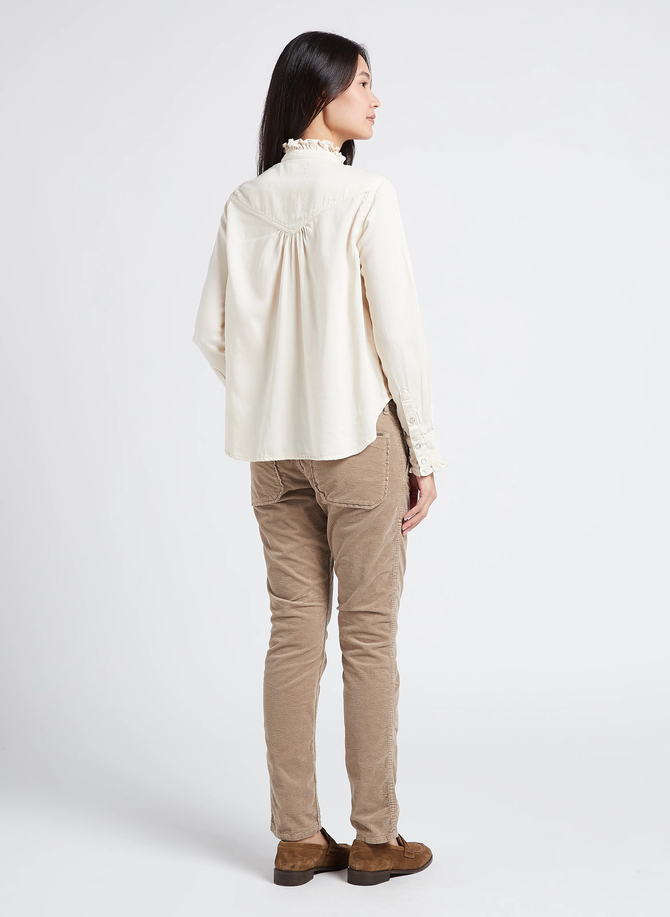 PIERCE - Pantalon slim en velours côtelé | Beige