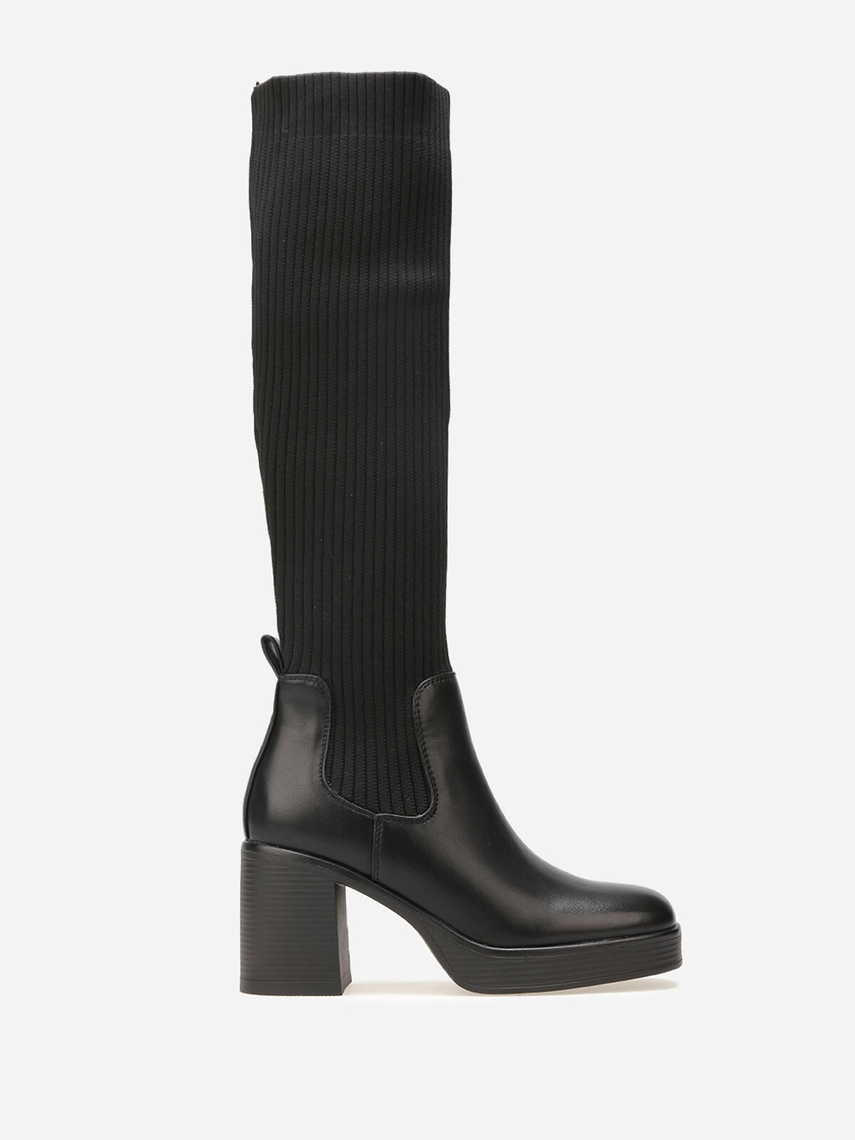 Bottes bi-matières à plateforme- Noir