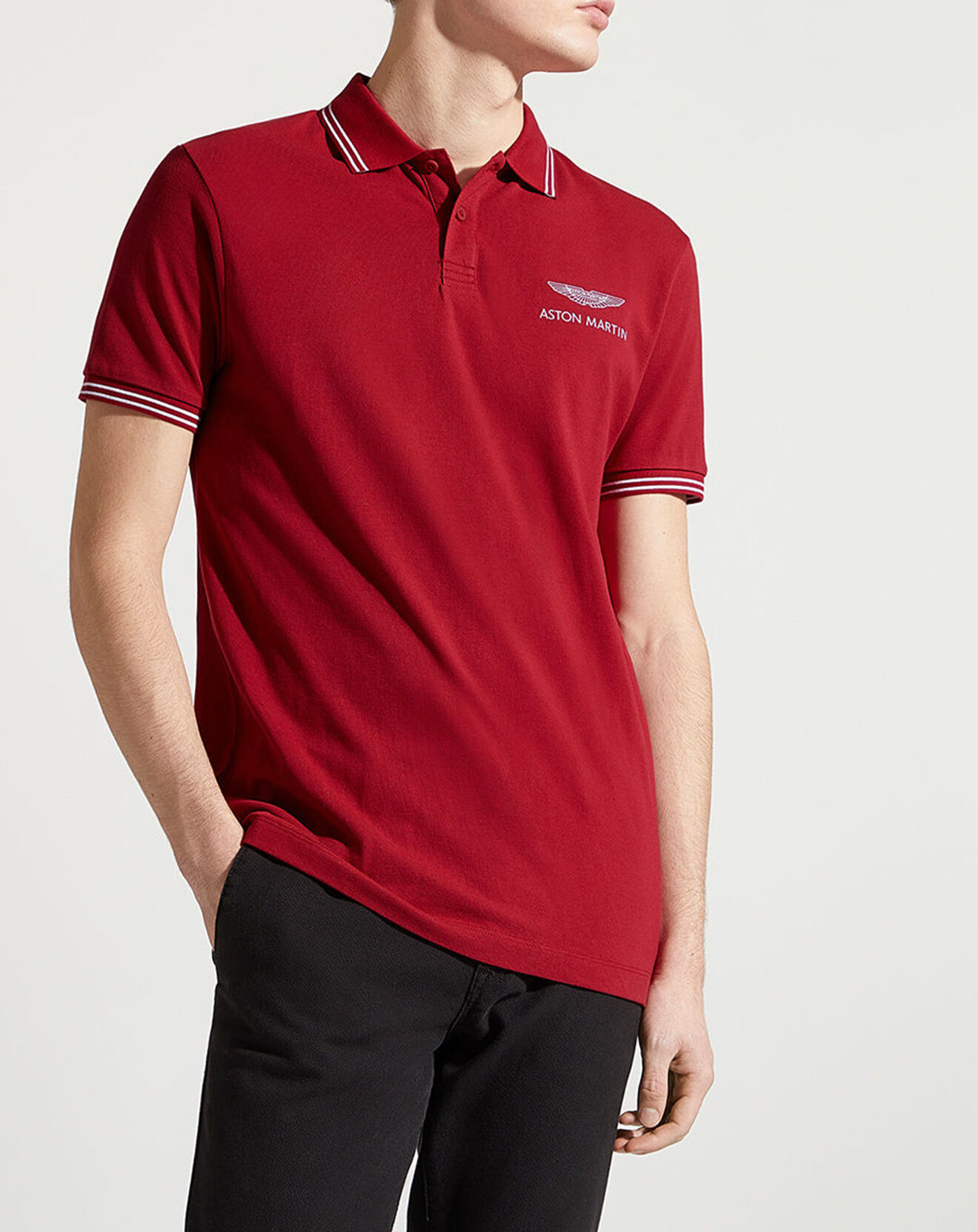 Hackett London Polo Regular Fit uni Aston Martin Racing Logo rouge