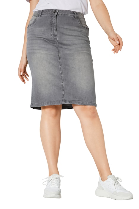 Jeansrock, Straight Fit, 5-Pocket, Gehschlitz