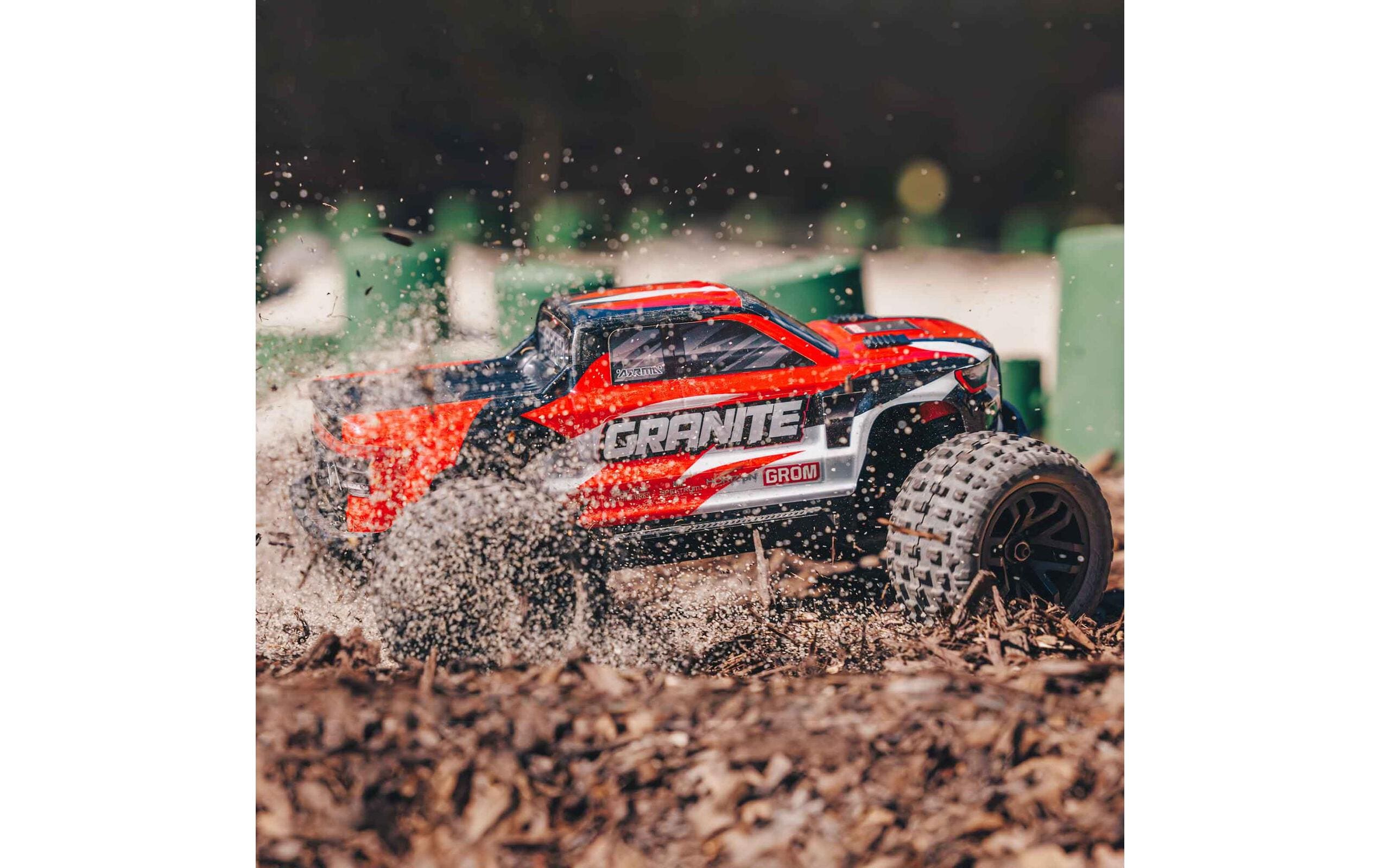 Monster Truck Granite Grom Mega 380 Rot, RTR, 1:18<br>Robuster 4wd mini Monstertruck mit Spektrum Technik
