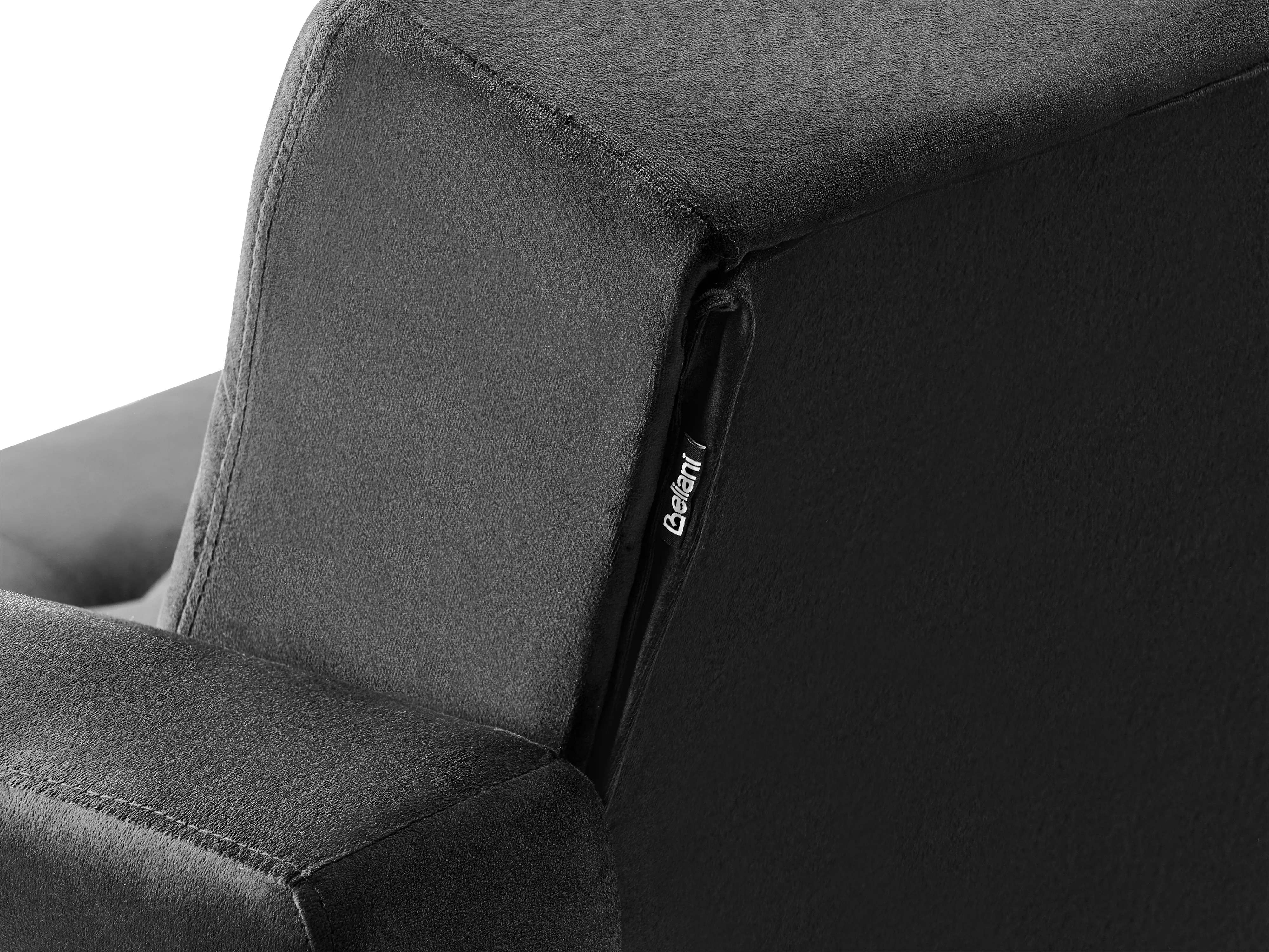 Slaapbank 3-zits ABERDEEN Fluweel Zwart