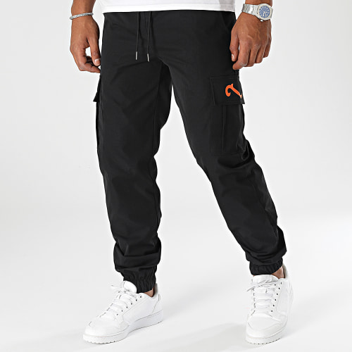 Pantalon Cargo Wave Noir Orange