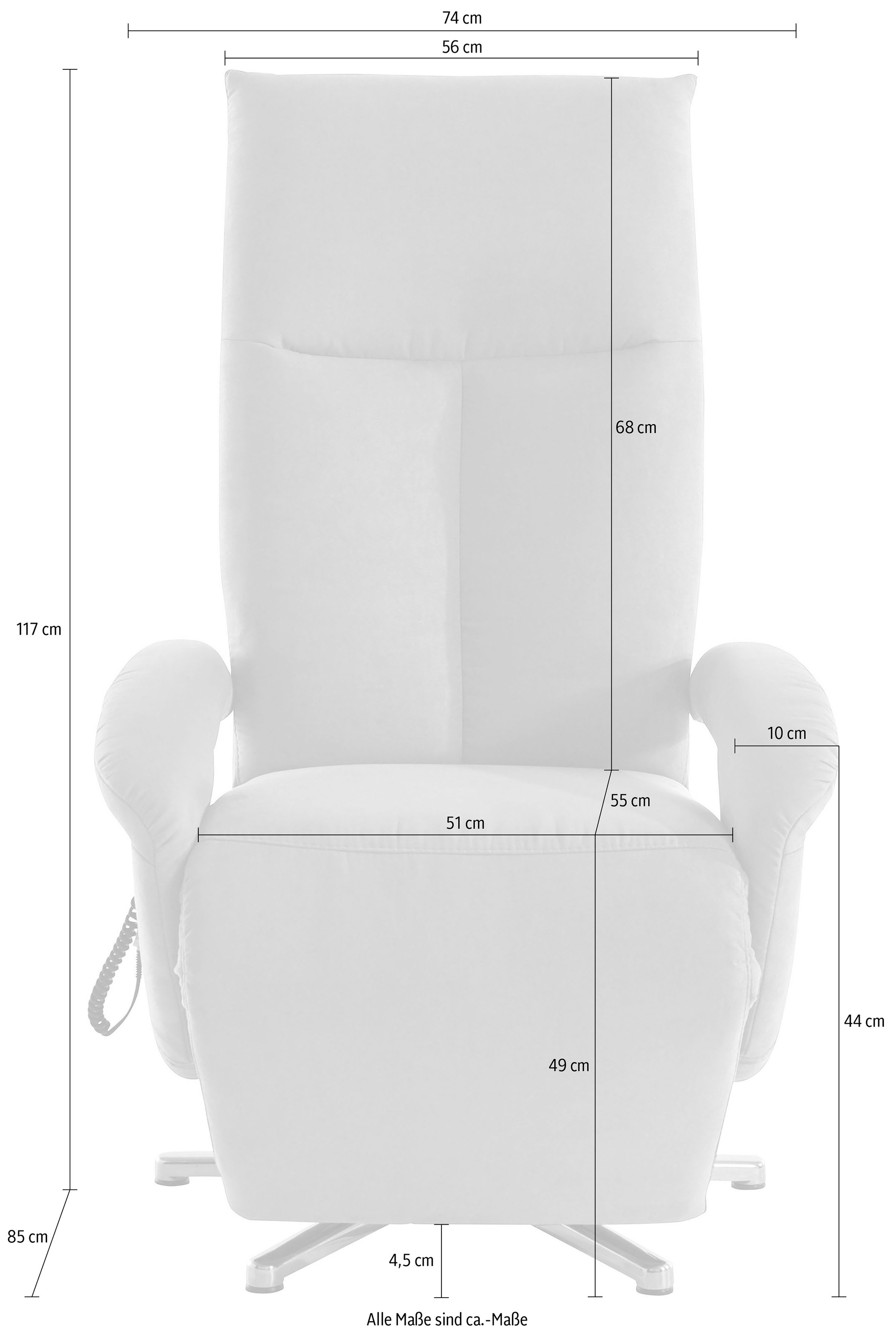 sit&more TV-Sessel »Tycoon mit Kopfteilverstellung und 360° Drehfunktion« wahlweise manuell oder elektrischer Funktion, auch mit Akku (kabellos)