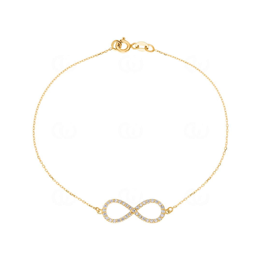 Armband 750/18 K Gelbgold Infinity mit Diamanten 0.25 ct H/si