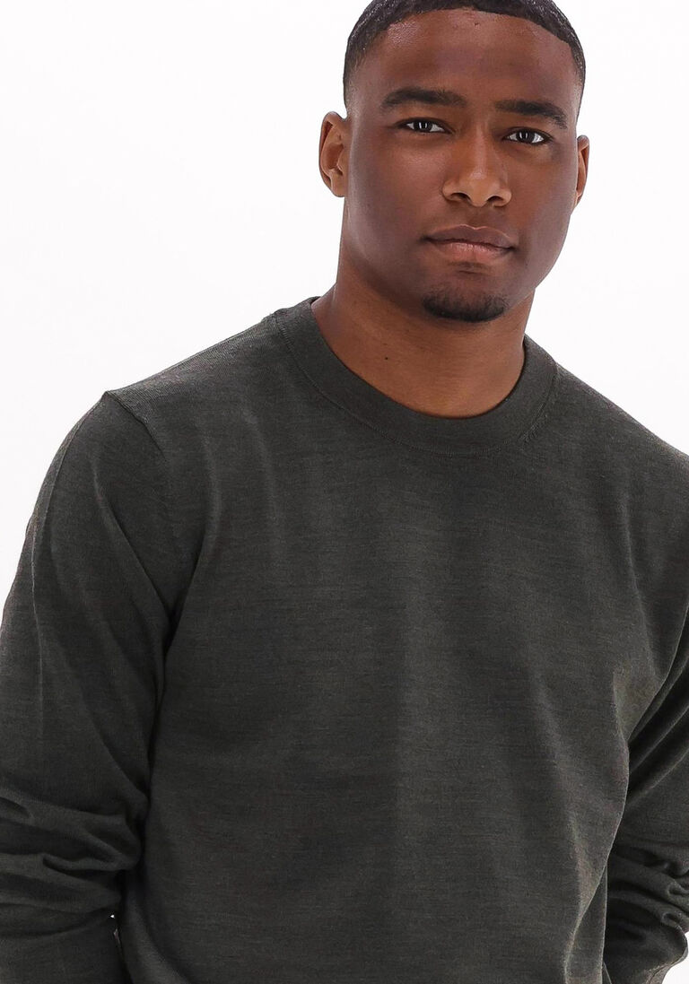 SELECTED HOMME groene selected homme trui slhtown merino coolmax knit crew